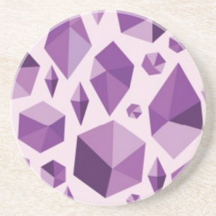 Purple geometric jewel shapes coaster