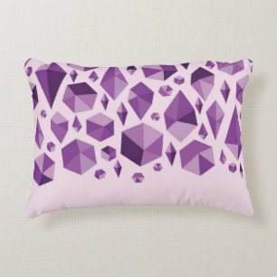 Purple geometric jewel shapes decorative cushion