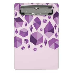 Purple geometric jewel shapes mini clipboard
