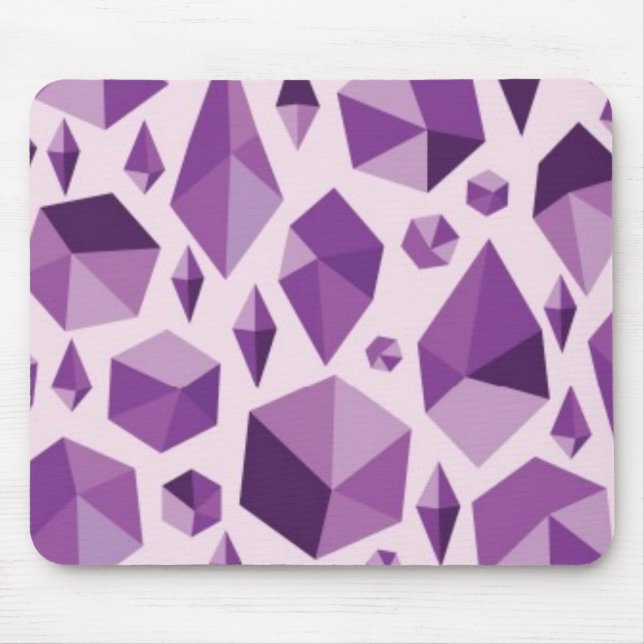 Purple geometric jewel shapes mouse pad (Front)