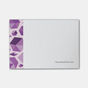Purple geometric jewel shapes post-it notes