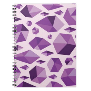 Purple geometric jewel shapes spiral notebook