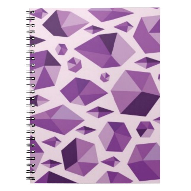 Purple geometric jewel shapes spiral notebook (Front)