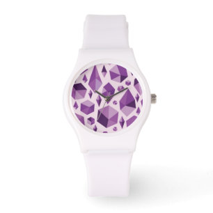Purple geometric jewel shapes watch