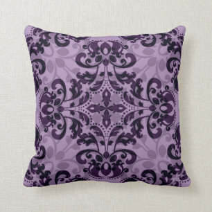 Purple geometric kaleidiscope damask pretty cushion