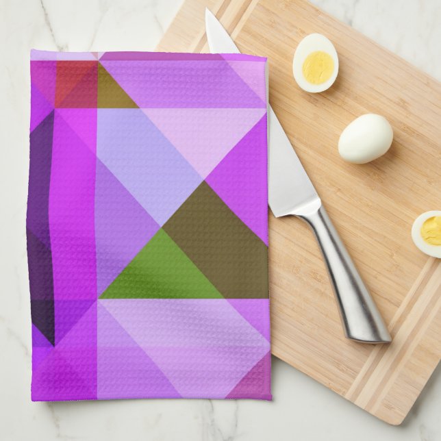 Purple Geometric Kitchen Towel (Quarter Fold)