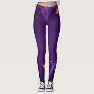 purple geometric leggings