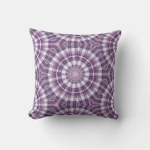 Purple Geometric Mandala Throw Pillow 16" x 16"