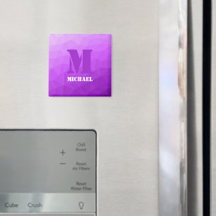 Purple geometric mesh pattern Monogram Magnet