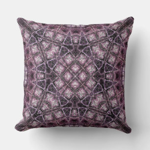 Purple Geometric Pattern with Intricate Symmetry Cushion