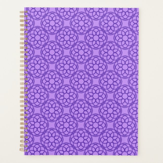 Purple Geometric Seamless Pattern Planner (Front)