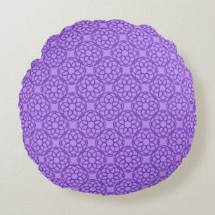 Purple Geometric Seamless Pattern Round Cushion