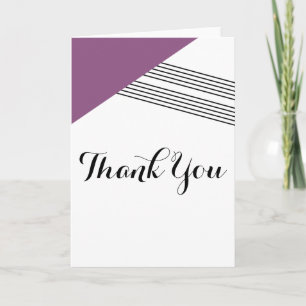 Purple Geometric Stripe Thank You Card
