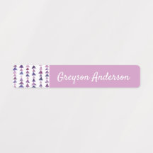 Purple Geometric Triangle Kids Label Skinny