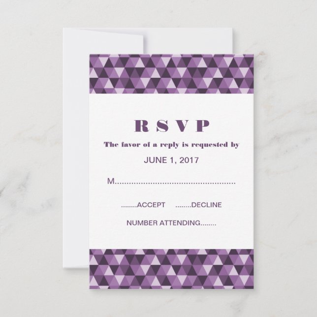 Purple Geometric Triangles Response Card (Front)