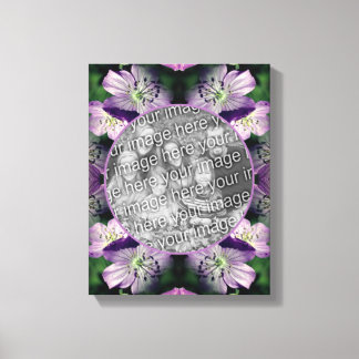 Purple Geranium Flower Frame Create Your Own Photo Canvas Print