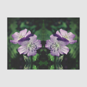 Purple Geranium Flower Pair Abstract Decoupage Tissue Paper