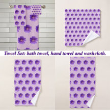 Purple Geranium Flower Seamless Pattern on