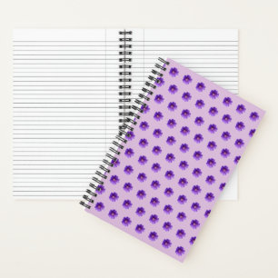 Purple Geranium Flower Seamless Pattern on Notebook