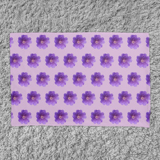Purple Geranium Flower Seamless Pattern on Pillowcase