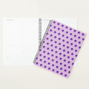 Purple Geranium Flower Seamless Pattern on Planner