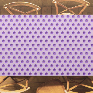 Purple Geranium Flower Seamless Pattern on Tablecloth