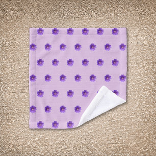 Purple Geranium Flower Seamless Pattern on Wash Cloth