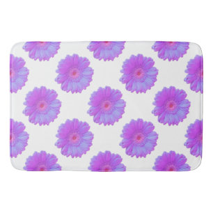 Purple gerbera daisy bath mat