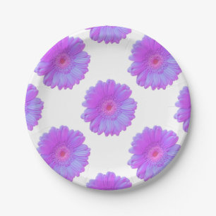 Purple gerbera daisy paper plate