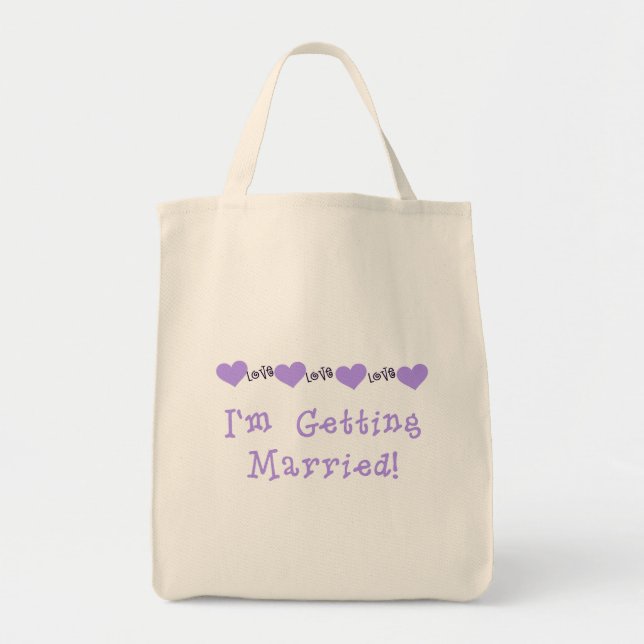 Purple Getting Married Tshirts and Gifts Tote Bag (Front)