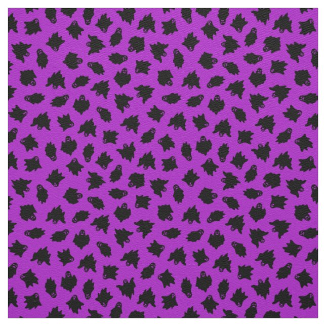 Purple Ghost Happy Halloween Modern Fabric (Swatch)