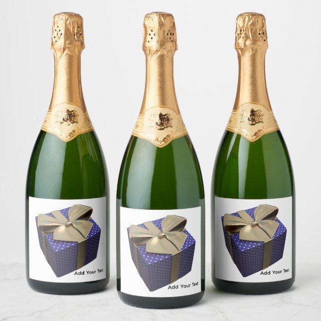 Purple Gift Box Champagne Label (Bottles)
