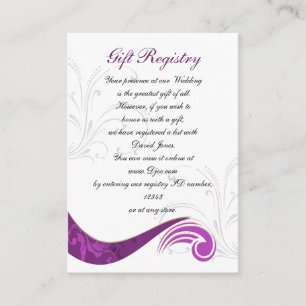 purple Gift registry  Cards