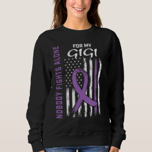 Purple Gigi Lupus Awareness USA Flag Products Clot Sweatshirt