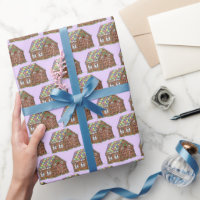 Purple Gingerbread House Christmas Holiday Baking