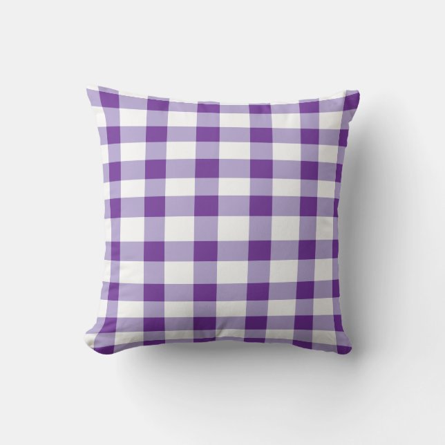 Purple Gingham Cushion (Front)