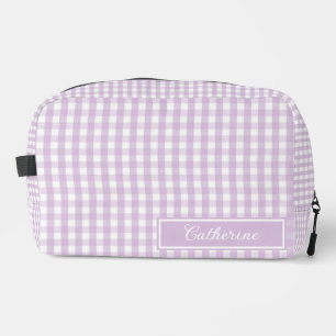 Purple Gingham Cute Plaid Cosmetic Pretty Dopp Kit