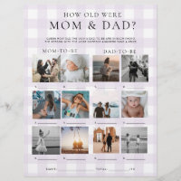 Purple Gingham How Old Were Mum and Dad Photo Game