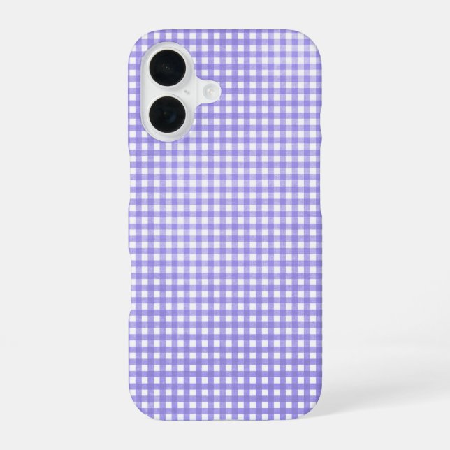 purple gingham iPhone 16 case (Back)