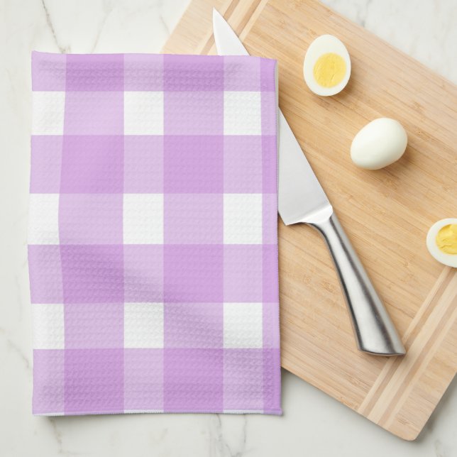 Purple Gingham Kitchen Towel (Quarter Fold)