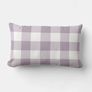 Purple Gingham Pattern Chequered Lumbar Cushion