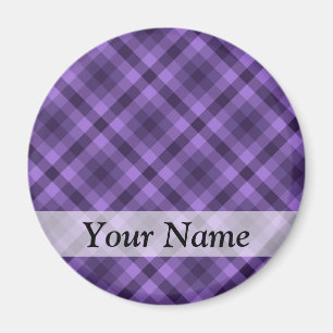 Purple gingham pattern magnet