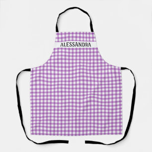 Purple Gingham Personalised  Apron