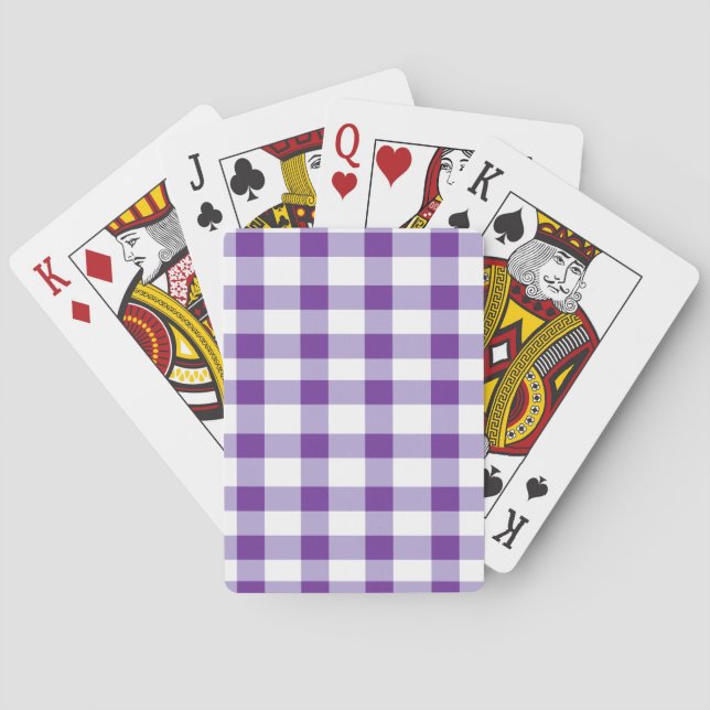 Purple Gingham Playing Cards (Back)