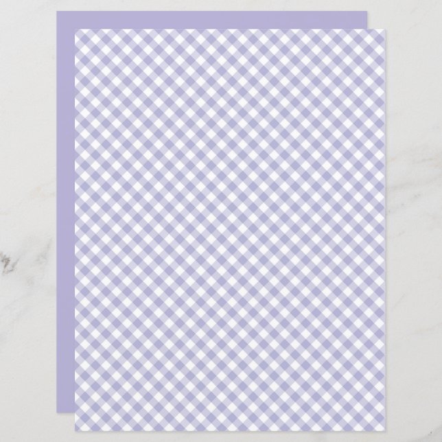 Purple Gingham Scrapbook Paper (Front/Back)
