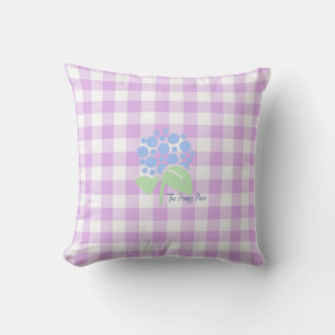 purple gingham Throw Pillow