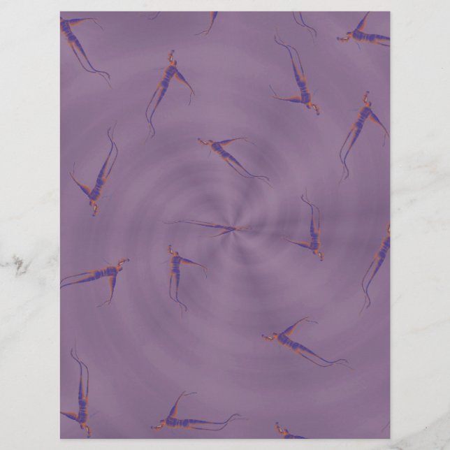 Purple Ginseng Man Bulk Scrapbook Paper Pages (Front)