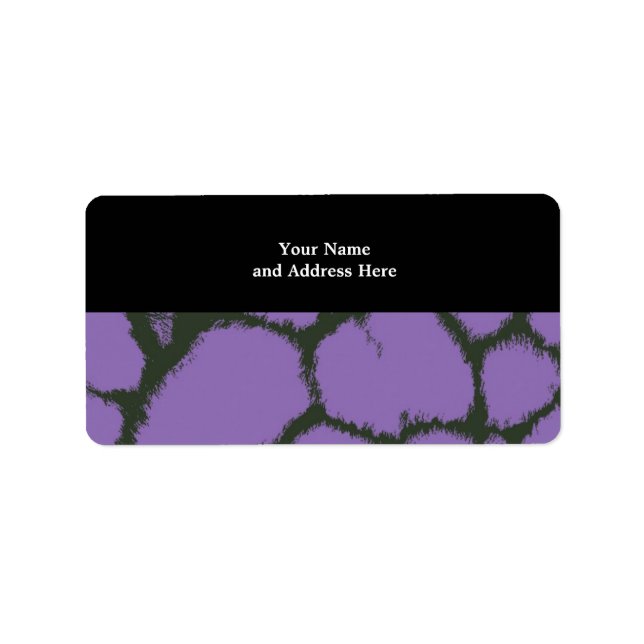 Purple Giraffe Fur Pattern Label (Front)