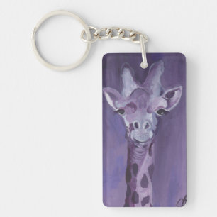Purple Giraffe Key Ring