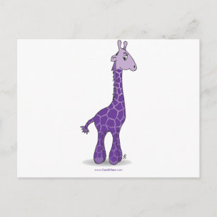 Purple giraffe postcard